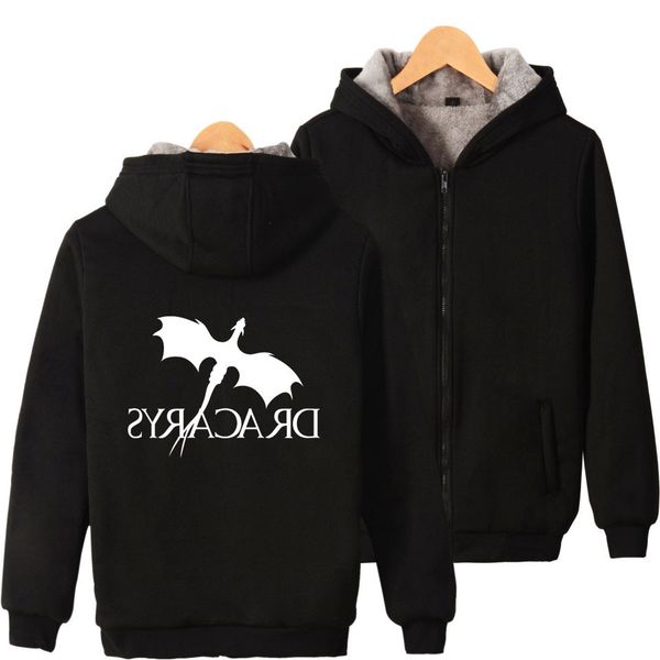 right shirt dracarys 2019 of game periphery plus velvet thickening zipper sweater t shirts, Black
right shirt dracarys 2019 of game periphery plus velvet thickening zipper sweater t shirts, Black