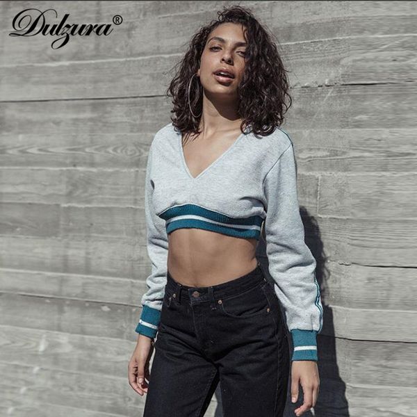 dulzura crop women shirts long sleeve v neck 2018 autumn winter casual female clothes sweatshirt streetwear fashion, Black
dulzura crop women shirts long sleeve v neck 2018 autumn winter casual female clothes sweatshirt streetwear fashion, Black