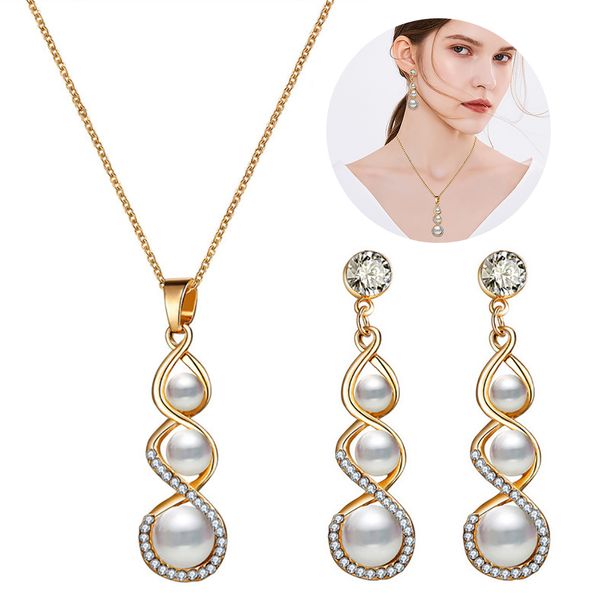 2019 new fashion imitation pearl wedding necklace earring sets bridal jewelry sets for women elegant party gift, Silver
2019 new fashion imitation pearl wedding necklace earring sets bridal jewelry sets for women elegant party gift, Silver