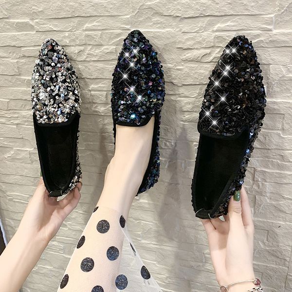 flat shoes 2020 new crystal sequins fashion soft bottom shallow mouth square head single shoes women's net red, Black;red
flat shoes 2020 new crystal sequins fashion soft bottom shallow mouth square head single shoes women's net red, Black;red