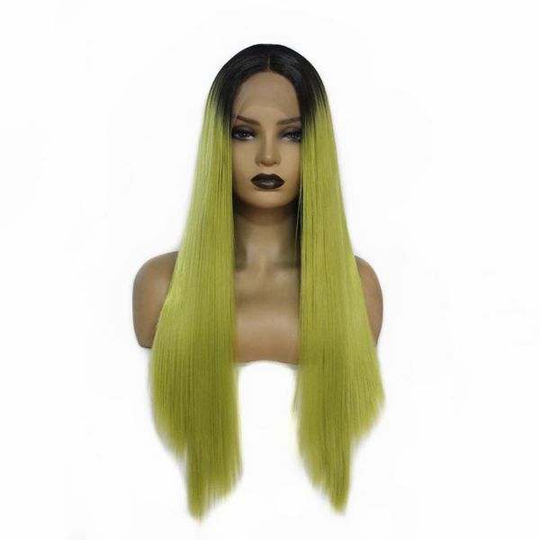 natural hairline synthetic lace front wig long straight women's dark roots ombre green cosplay wig heat resistant fiber hair, Black
natural hairline synthetic lace front wig long straight women's dark roots ombre green cosplay wig heat resistant fiber hair, Black
