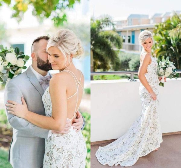 New arrival Sexy Backless Sheath Wedding Dresses Spaghetti Backless Full Lace Beach Garden Cheap Bridal Gown Custom Made
New arrival Sexy Backless Sheath Wedding Dresses Spaghetti Backless Full Lace Beach Garden Cheap Bridal Gown Custom Made