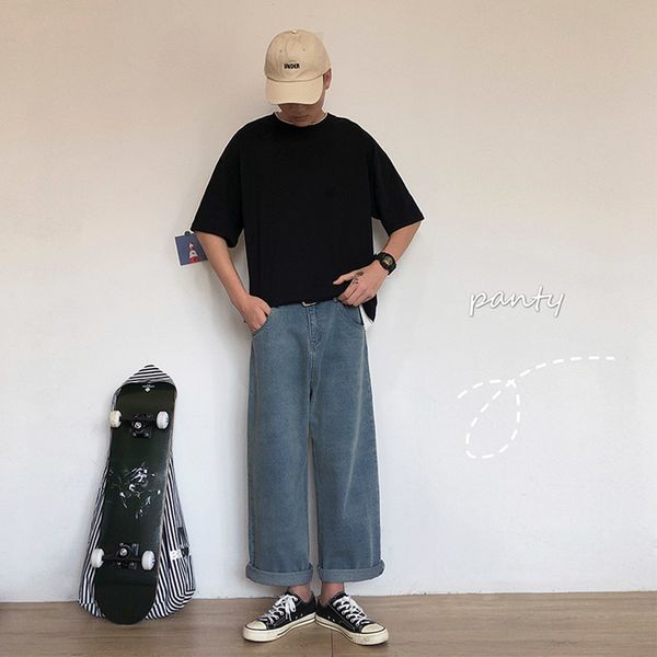 2019 autumn men's baggy homme wide leg pants casual pants solid color cargo pocket jeans male blue color loose trousers -2xl
2019 autumn men's baggy homme wide leg pants casual pants solid color cargo pocket jeans male blue color loose trousers -2xl