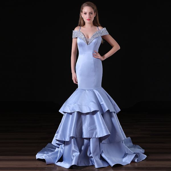 ma009 spaghetti straps cap sleeve mermaid prom dress tiered skirt beaded edgy prom dresses long elegant evening dresses fashion dress, Black
ma009 spaghetti straps cap sleeve mermaid prom dress tiered skirt beaded edgy prom dresses long elegant evening dresses fashion dress, Black