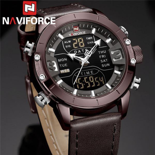 new naviforce men watch digital sport coffee man wristwatch genuine leather led quartz male clock 9153, Slivery;brown
new naviforce men watch digital sport coffee man wristwatch genuine leather led quartz male clock 9153, Slivery;brown