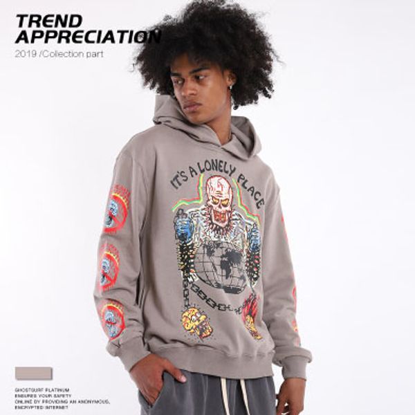 Designer Mens Hiphop Hoodies Trendy Kenye West Skulls Pattern Pullover Luxury Letter LONELY PLACE Mens Clothes Streetwear with High Quality
Designer Mens Hiphop Hoodies Trendy Kenye West Skulls Pattern Pullover Luxury Letter LONELY PLACE Mens Clothes Streetwear with High Quality