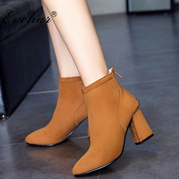 evchar fashion 5 colors new women boots pointed toe ladies pu leather boots autumn winter high heels ankle big size 34-50, Black
evchar fashion 5 colors new women boots pointed toe ladies pu leather boots autumn winter high heels ankle big size 34-50, Black