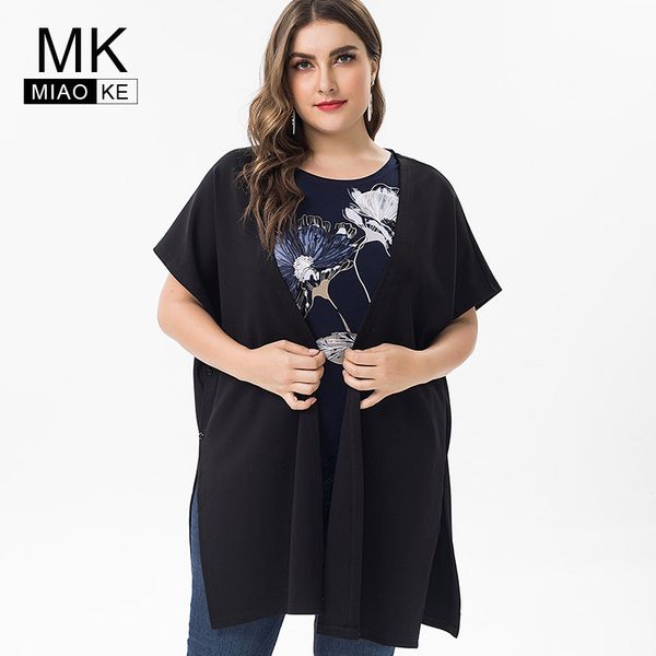 miao 2019 spring ladies plus size vest womens fashion oversized streetwear large size sleeveless cardigan, Black;white
miao 2019 spring ladies plus size vest womens fashion oversized streetwear large size sleeveless cardigan, Black;white