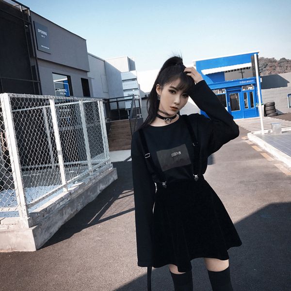 clip velvet strap skirts women gothic harajuku spring summer mini skirts korean short skirts a-line school skirt black v411
clip velvet strap skirts women gothic harajuku spring summer mini skirts korean short skirts a-line school skirt black v411