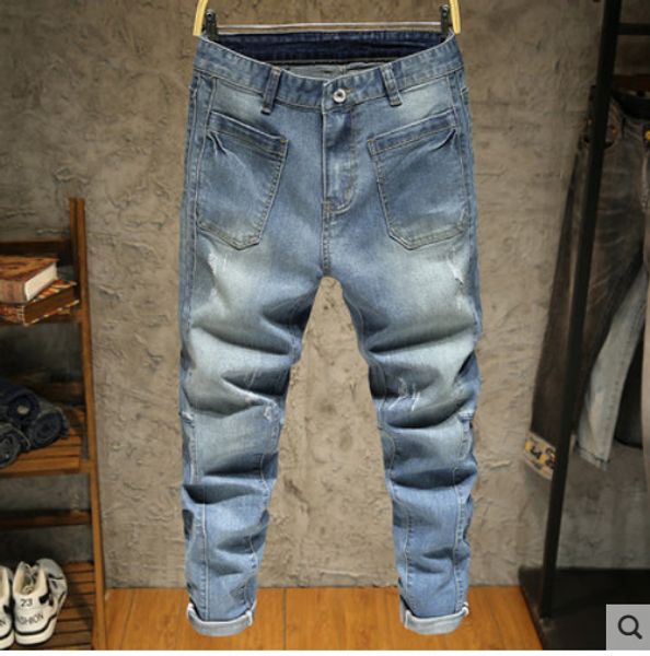 light blue han edition men jeans men tide joker feet young students personality trousers pocket
light blue han edition men jeans men tide joker feet young students personality trousers pocket