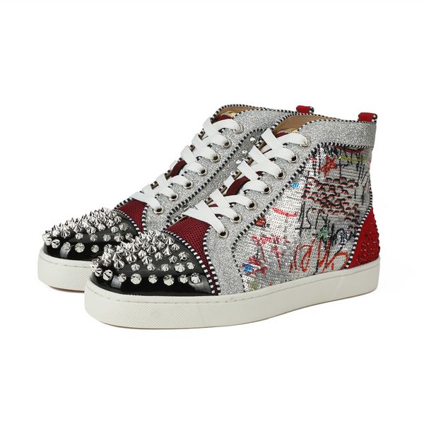 designer wonder loustarspiked men's flat red bottom sneaker star spiked women fashion shoes,blue patent leather denim 3d star rivets sh, Black
designer wonder loustarspiked men's flat red bottom sneaker star spiked women fashion shoes,blue patent leather denim 3d star rivets sh, Black