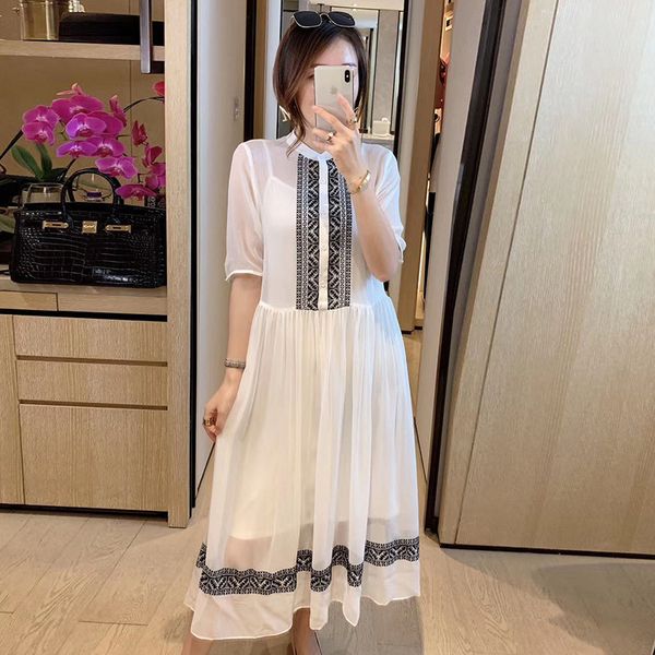party dresses women's dress summer 2021 embroidered silk mock neck big swing half sleeve elegant white black loose office
party dresses women's dress summer 2021 embroidered silk mock neck big swing half sleeve elegant white black loose office