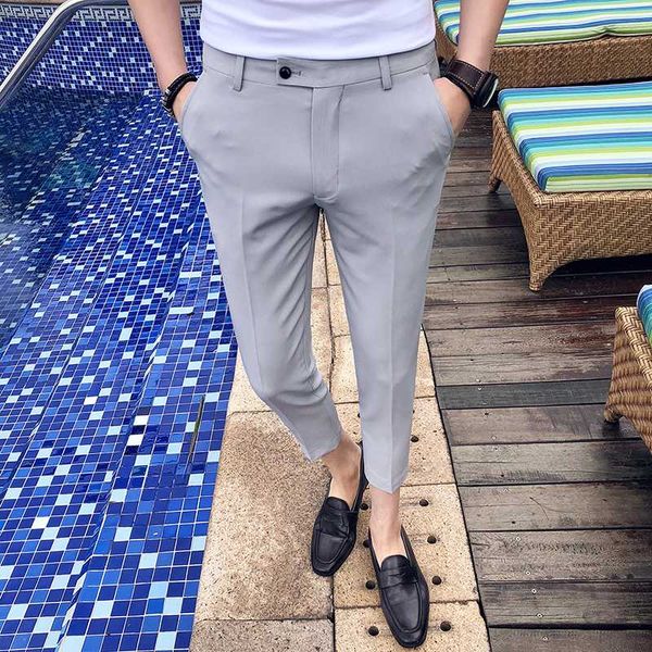 men's pants boutique fashion solid color casual business mens suit men slim ankle length suits, Black
men's pants boutique fashion solid color casual business mens suit men slim ankle length suits, Black