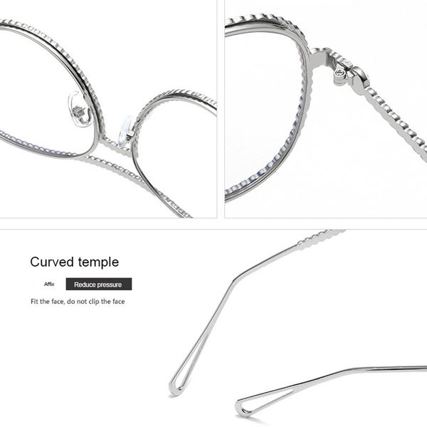 wholesale-women decorative rhinestone brand designer points vintage clear frame mirror glasses frame, Silver
wholesale-women decorative rhinestone brand designer points vintage clear frame mirror glasses frame, Silver