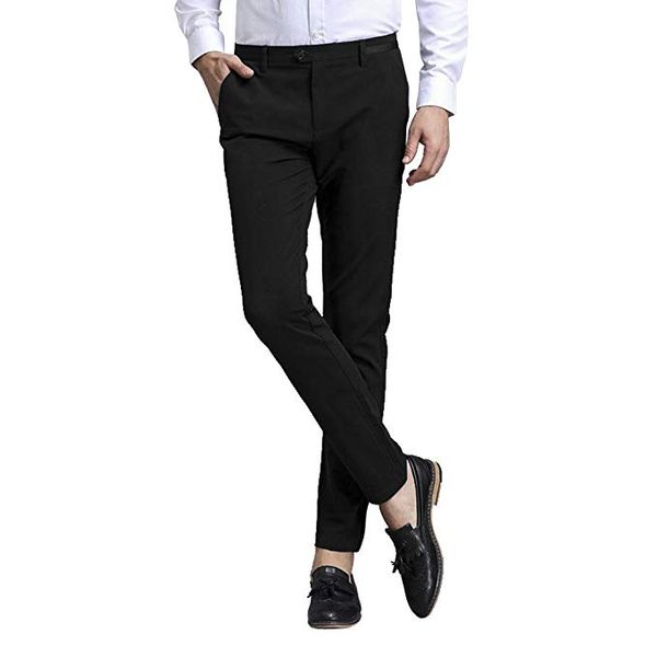 men's suit trousers stretch office formal smart work fit straight pants pocketgreat for casual occasion, Black
men's suit trousers stretch office formal smart work fit straight pants pocketgreat for casual occasion, Black