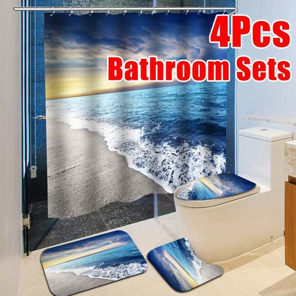 1/3/4pcs beach theme waterproof bathroom shower curtain toilet cover mat non-slip rug set bathroom mats shower curtain
1/3/4pcs beach theme waterproof bathroom shower curtain toilet cover mat non-slip rug set bathroom mats shower curtain