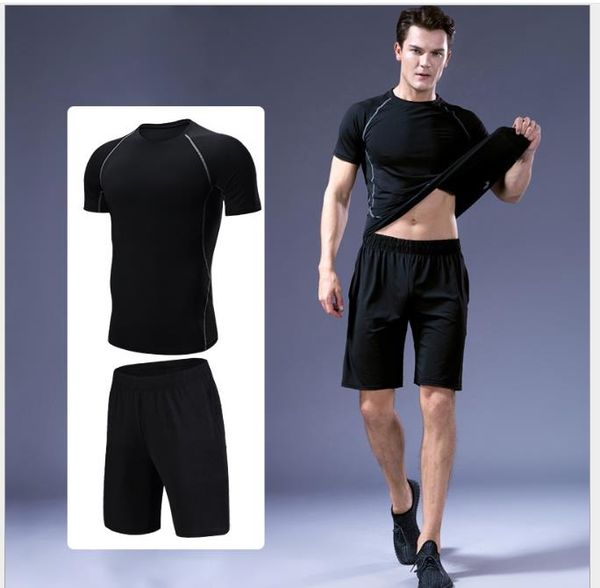 sports elastic fitness clothes men's fast-drying tight garment running men's suit training fitness clothes, White;black
sports elastic fitness clothes men's fast-drying tight garment running men's suit training fitness clothes, White;black