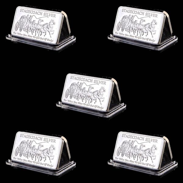 5pcs Northwest Region Fine Stagecoach 1/4 Ounce 999 Silver Plated Territorial Mint Replica 50 x 28 mm Buillion
5pcs Northwest Region Fine Stagecoach 1/4 Ounce 999 Silver Plated Territorial Mint Replica 50 x 28 mm Buillion