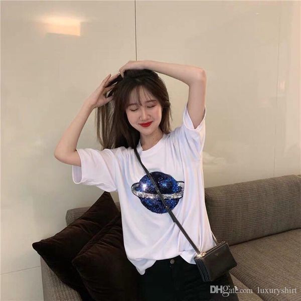 women 3d printed t shirts summer fashion star short sleeved girls designer sequins women g shirts, White
women 3d printed t shirts summer fashion star short sleeved girls designer sequins women g shirts, White