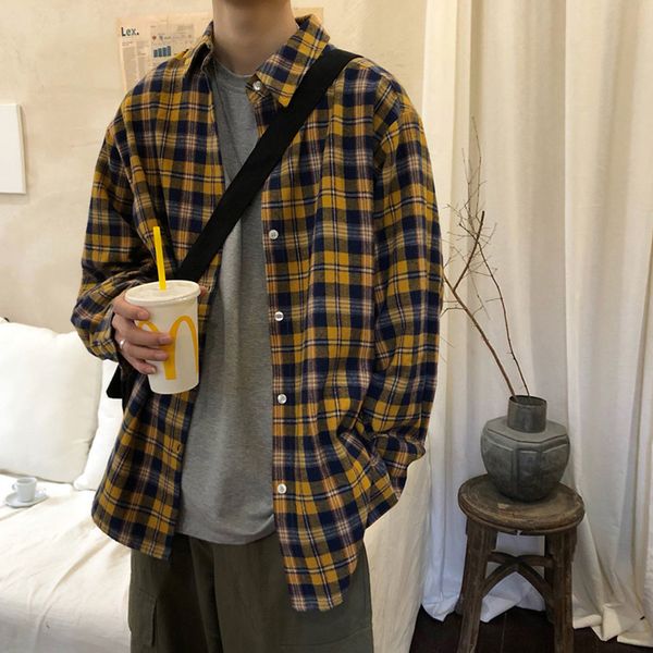 men shirts long sleeve korea ins patchwork plaid long sleeve shirt autumn new loose casual shirt street wear plaid 50cs001, White;black
men shirts long sleeve korea ins patchwork plaid long sleeve shirt autumn new loose casual shirt street wear plaid 50cs001, White;black