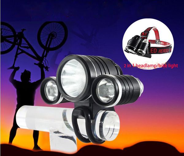 2 in 1 led headlamp bike light headlight xml t6 2*q5 led 4 modes rechargeable torch head lamp with battery charger dhl
2 in 1 led headlamp bike light headlight xml t6 2*q5 led 4 modes rechargeable torch head lamp with battery charger dhl