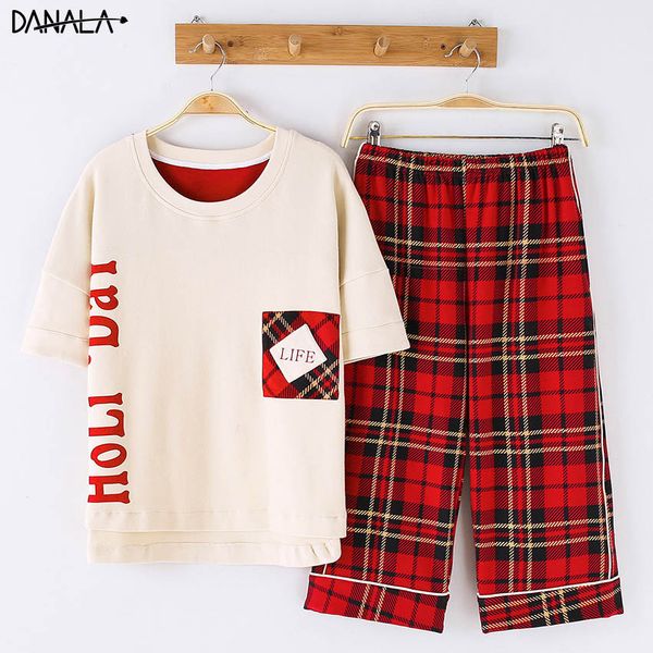danala cotton casual women sleepwear sets summer cute comfortable vogue short sleeve pajamas sets women home suits nightwear, Blue;gray
danala cotton casual women sleepwear sets summer cute comfortable vogue short sleeve pajamas sets women home suits nightwear, Blue;gray