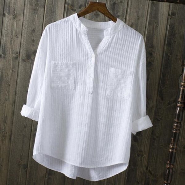 spring and summer ladies white shirts v-neck long-sleeved cotton solid color thin section shirts casual streetwear
spring and summer ladies white shirts v-neck long-sleeved cotton solid color thin section shirts casual streetwear