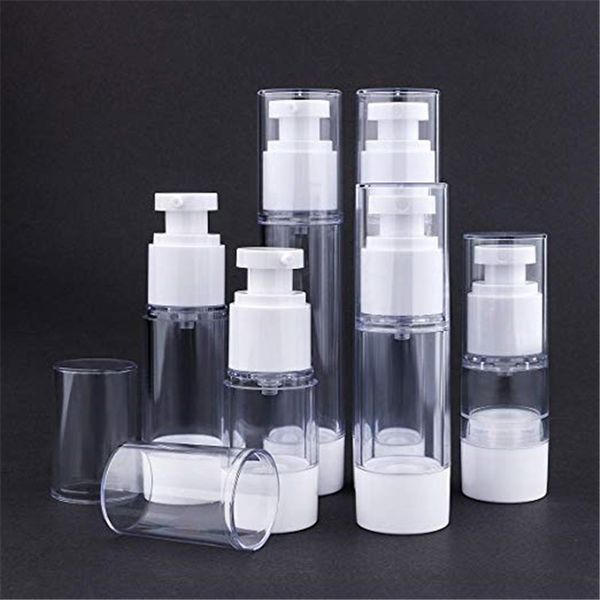 15ml 30ml 50ml 80ml 100ml 120ml airless pump bottle vacuum press lotion spray pump containers refillable portable travel bottles