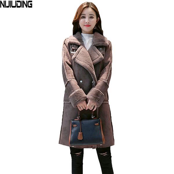 suede leather coats 2018 new autumn winter women's long fur thick parkas female faux sheepskin windbreakers jackets high quality, Black
suede leather coats 2018 new autumn winter women's long fur thick parkas female faux sheepskin windbreakers jackets high quality, Black