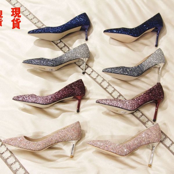 jc new shoes heel leather soles sequins stiletto heel lighter wedding shoe party shoes stars single stage, Black
jc new shoes heel leather soles sequins stiletto heel lighter wedding shoe party shoes stars single stage, Black