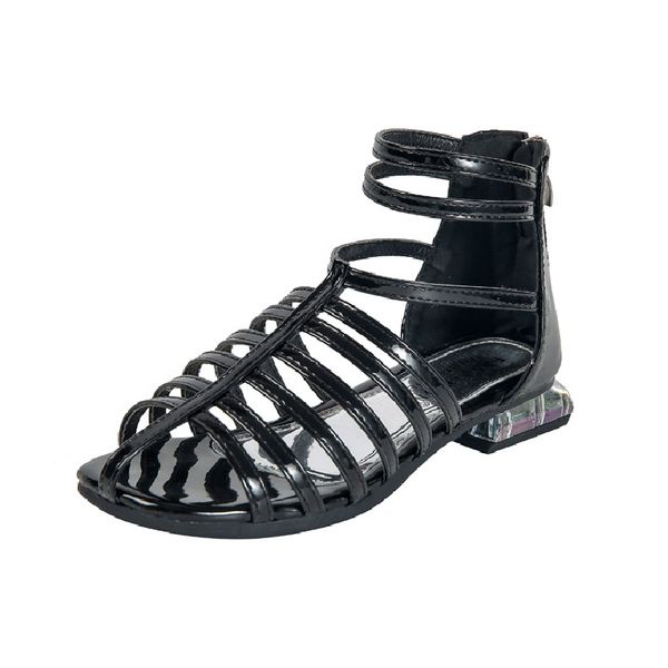 sandals girls soft bottom little princess shoes summer children's high roman teens patent leather beach, Black;red
sandals girls soft bottom little princess shoes summer children's high roman teens patent leather beach, Black;red