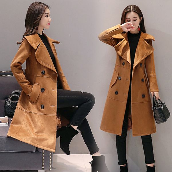 new windbreaker fashion women's double-breasted long outwear korean windbreaker 2019 spring autumn soild women's trench coat, Tan;black
new windbreaker fashion women's double-breasted long outwear korean windbreaker 2019 spring autumn soild women's trench coat, Tan;black