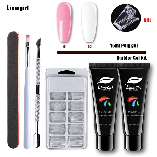 limegirl set polygel nail kit 15ml builder gel nail tip form quicking building art tools kit extensions hard jelly gel, Red;pink
limegirl set polygel nail kit 15ml builder gel nail tip form quicking building art tools kit extensions hard jelly gel, Red;pink