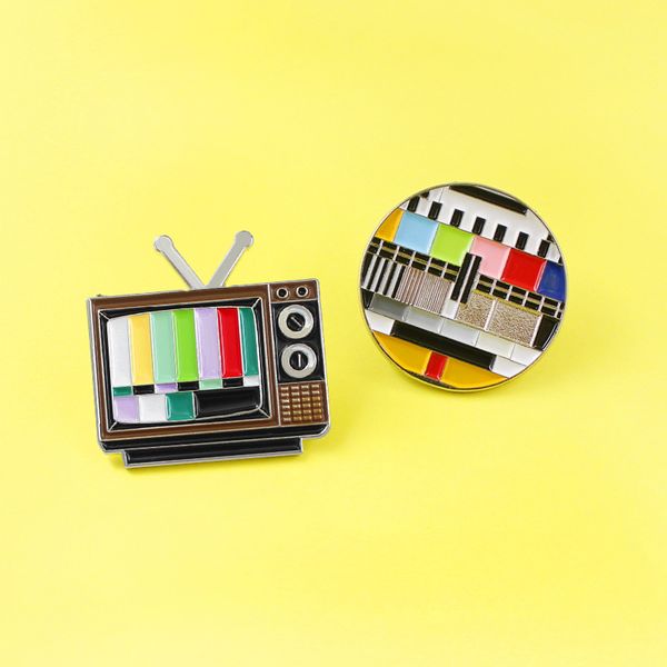 classic vintage tv television no signal brooches colour rainbow screen television shape enamel pins parents friend badge jewelry, Gray
classic vintage tv television no signal brooches colour rainbow screen television shape enamel pins parents friend badge jewelry, Gray