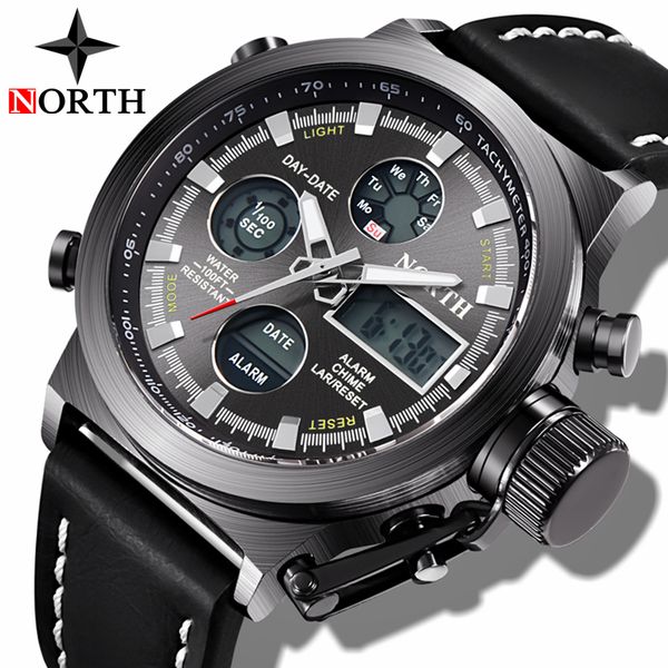 north fashion brand watch men casual sport quartz watches mens leather chronograph waterproof watch relogio masculino, Slivery;brown 
north fashion brand watch men casual sport quartz watches mens leather chronograph waterproof watch relogio masculino, Slivery;brown