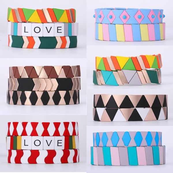 lemegeton boho multicolor stackable enamel tile bracelets rainbow beads bracelet fashion street pgraphy bangles, Golden;silver
lemegeton boho multicolor stackable enamel tile bracelets rainbow beads bracelet fashion street pgraphy bangles, Golden;silver