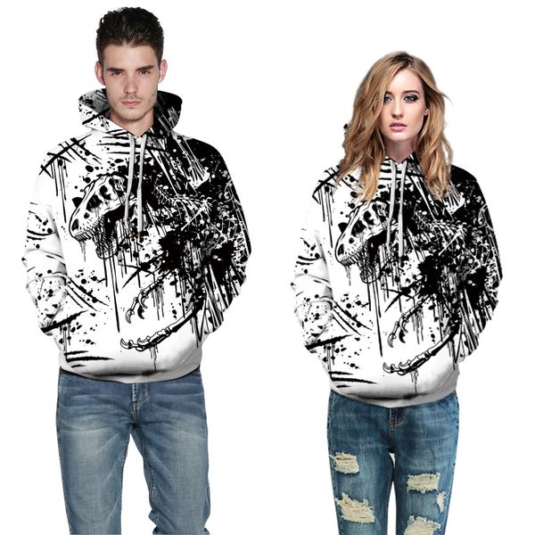 2019 fashion hip hop men/women's pullovers 3d digital print skeleton tyrannosaurus rex hooded longsleeve loose polyester hoodies, Black
2019 fashion hip hop men/women's pullovers 3d digital print skeleton tyrannosaurus rex hooded longsleeve loose polyester hoodies, Black