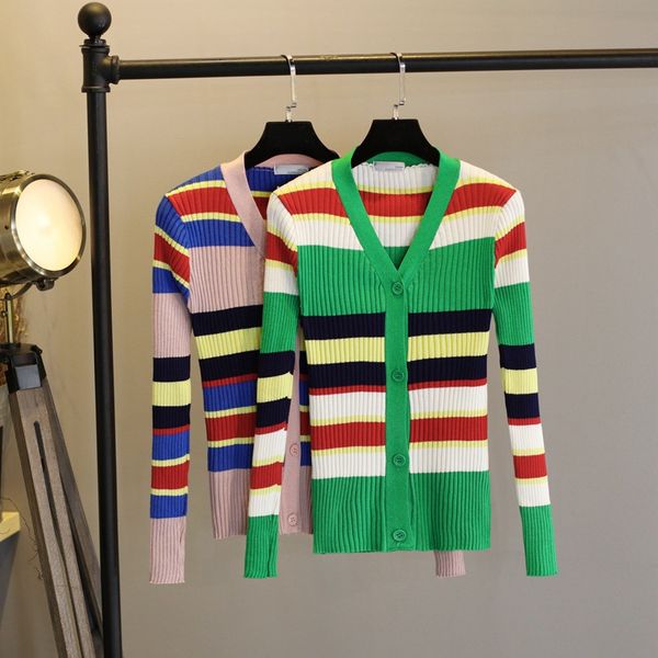 spring and autumn new short striped knit cardigan women's elastic slim v-neck women's sweater qq028, White
spring and autumn new short striped knit cardigan women's elastic slim v-neck women's sweater qq028, White