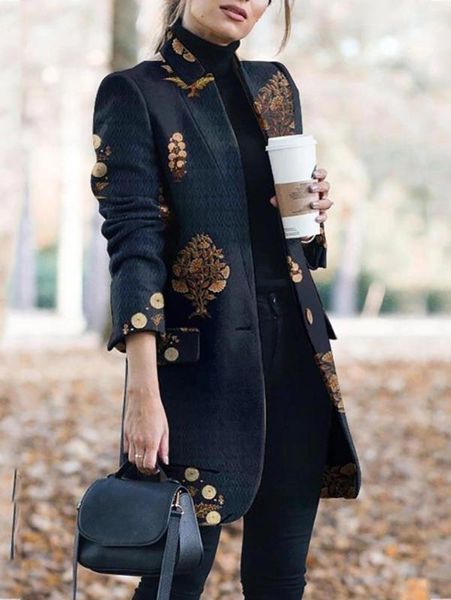 fashion ladies woolen print coat winter warm print long wool coat fashion slim outwear office lady suit woolen blends, Black
fashion ladies woolen print coat winter warm print long wool coat fashion slim outwear office lady suit woolen blends, Black