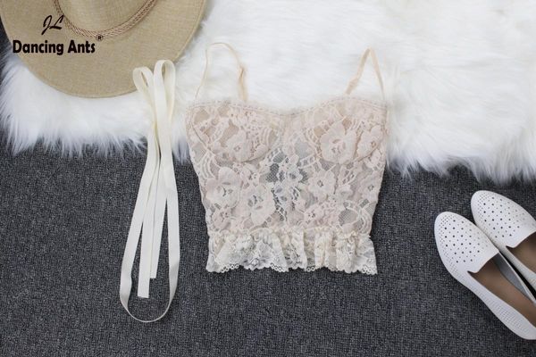 woman vest club strap sleeve backless hollow out frenulum slim see through ruffles short tank 2020 fashion, White
