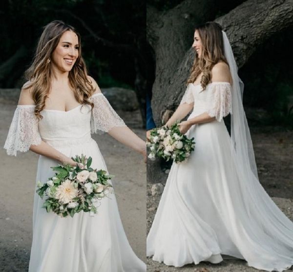 2019 Simple Bohemian Wedding Dresses Western Garden Forest Bride Wedding Gowns Off Shoulder Sweetheart A Line Robe de mariee
2019 Simple Bohemian Wedding Dresses Western Garden Forest Bride Wedding Gowns Off Shoulder Sweetheart A Line Robe de mariee
