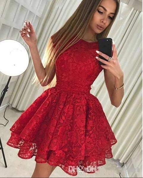 red lace short african prom dresses 2019 jewel sleeveless lace short short prom dresses cocktail party ball gown, Black
red lace short african prom dresses 2019 jewel sleeveless lace short short prom dresses cocktail party ball gown, Black