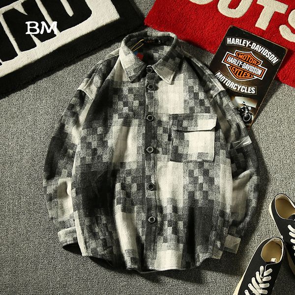 streetwear fashions autumn winter shirts pixel grid korean style clothes plaid shirt harajuku shirts men dress, White;black
streetwear fashions autumn winter shirts pixel grid korean style clothes plaid shirt harajuku shirts men dress, White;black