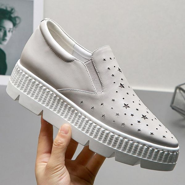 women's real leather star hole breathable platform flats leisure pointed toe espadrilles summer loafers casual moccasions shoes, Black
women's real leather star hole breathable platform flats leisure pointed toe espadrilles summer loafers casual moccasions shoes, Black