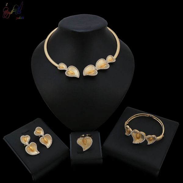 yulaili classic style heart shape design gold color charm choker necklace earrings bracelet ring women wedding jewelry sets ing, Black
yulaili classic style heart shape design gold color charm choker necklace earrings bracelet ring women wedding jewelry sets ing, Black