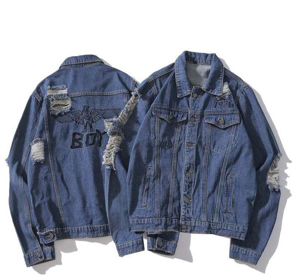 2018 tide brand hole denim clothing for men and women casual loose worn denim jacket, Black;brown
2018 tide brand hole denim clothing for men and women casual loose worn denim jacket, Black;brown