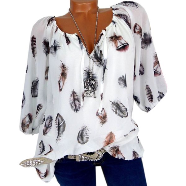 fashion 5xl plus large size women's blouses shoulder off summer new leisure blouse white loose feather print v neck half sleeve shirts
fashion 5xl plus large size women's blouses shoulder off summer new leisure blouse white loose feather print v neck half sleeve shirts