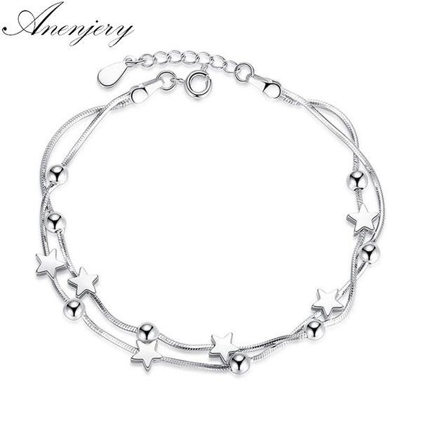 anenjery 925 sterling silver bracelets for women double layer star square box round beads bracelets & bangles pulseira s-b115, Black
anenjery 925 sterling silver bracelets for women double layer star square box round beads bracelets & bangles pulseira s-b115, Black