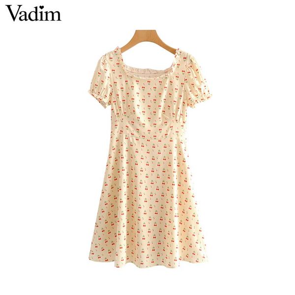 vadim women sweet cherry print mini dress square collar short sleeve cute chic a line dresses vestidos qc051, Black;gray
vadim women sweet cherry print mini dress square collar short sleeve cute chic a line dresses vestidos qc051, Black;gray