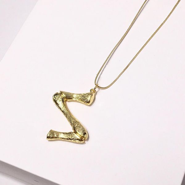 english alphabet pendant necklace 18k gold bamboo pendant ins jewelry european and american street beat chains men and women necklaces, Silver
english alphabet pendant necklace 18k gold bamboo pendant ins jewelry european and american street beat chains men and women necklaces, Silver